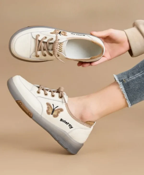 Casual Comfortable Genuine Leather De-Train Microfiber Walking Shoes - Image 4