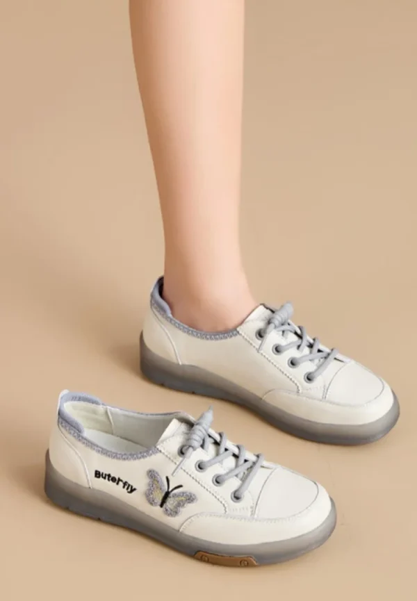 Casual Comfortable Genuine Leather De-Train Microfiber Walking Shoes - Image 13
