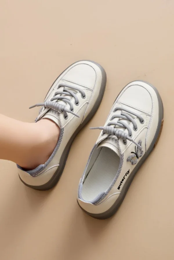 Casual Comfortable Genuine Leather De-Train Microfiber Walking Shoes - Image 12