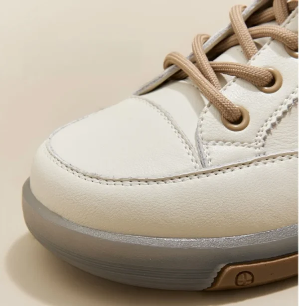 Casual Comfortable Genuine Leather De-Train Microfiber Walking Shoes - Image 9