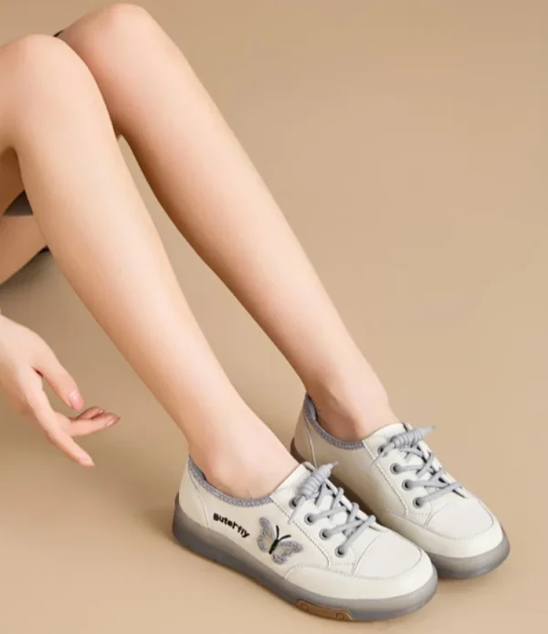 Casual Comfortable Genuine Leather De-Train Microfiber Walking Shoes - Image 11