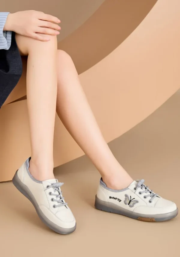 Casual Comfortable Genuine Leather De-Train Microfiber Walking Shoes - Image 10