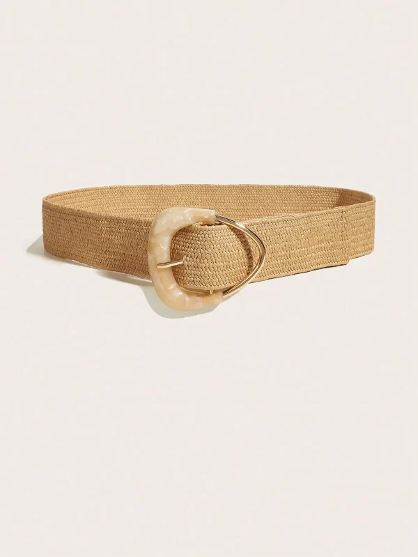 Casual Decorative Woven Elastic Wide Waist Belt for Dresses - Image 2