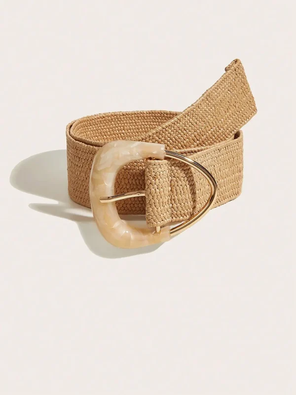 Casual Decorative Woven Elastic Wide Waist Belt for Dresses - Image 3