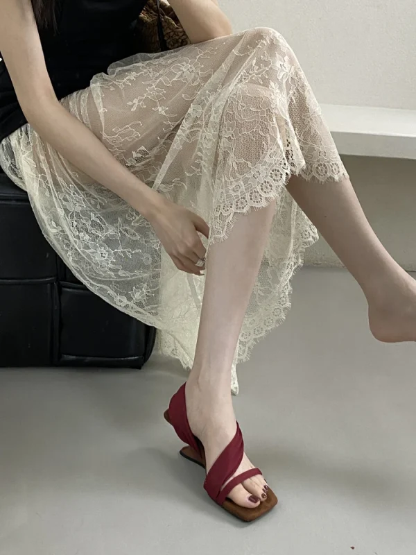 Classic Designer Evening Party With Platforms Wedges Heel Slippers - Image 11
