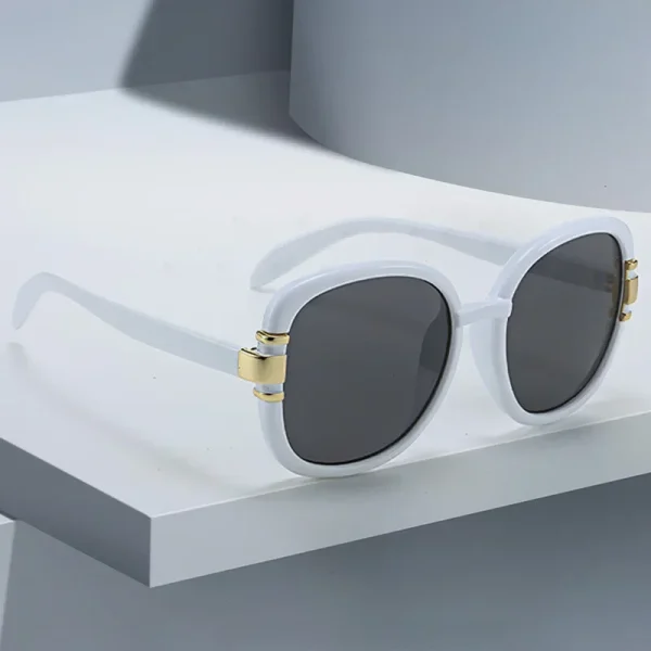 Casual Gradient Decorative Glasses Transparent Plastic Frame Metal Sunglasses - Image 6