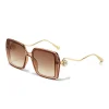 Casual Gradient Frame Glasses Unique Double Frame Design Golden Spherical Decoration Sunglasses - Image 10
