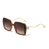 Casual Gradient Frame Glasses Unique Double Frame Design Golden Spherical Decoration Sunglasses - Image 12