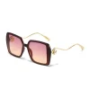 Casual Gradient Frame Glasses Unique Double Frame Design Golden Spherical Decoration Sunglasses - Image 11