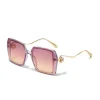 Casual Gradient Frame Glasses Unique Double Frame Design Golden Spherical Decoration Sunglasses - Image 13