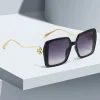 Casual Gradient Frame Glasses Unique Double Frame Design Golden Spherical Decoration Sunglasses - Image 2