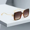 Casual Gradient Frame Glasses Unique Double Frame Design Golden Spherical Decoration Sunglasses - Image 4