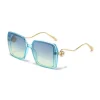 Casual Gradient Frame Glasses Unique Double Frame Design Golden Spherical Decoration Sunglasses - Image 8