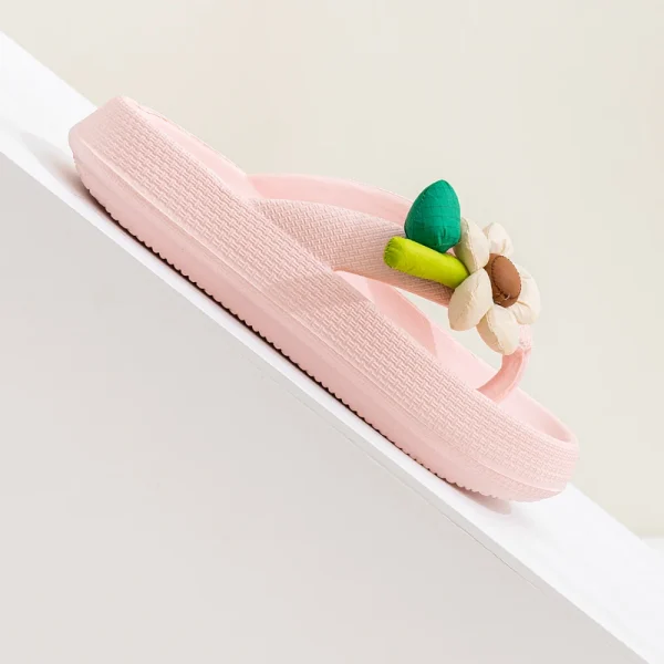 Casual Handmade Flower Soft-Bottom Cloud Beach Style Flip-flops Slippers - Image 4