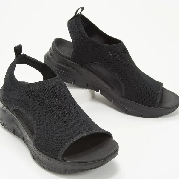 Casual Light Mesh Fish Platform Open Toe Wedge Sandals - Image 5