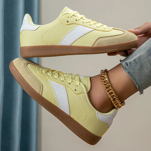 Casual Lightweight Round Toe Non-Slip Lace-Up Low Heel Sports Shoes - Image 12
