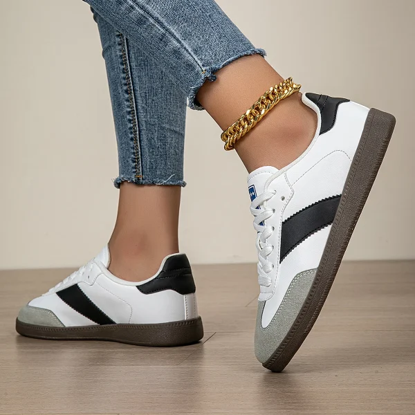 Casual Lightweight Round Toe Non-Slip Lace-Up Low Heel Sports Shoes - Image 2