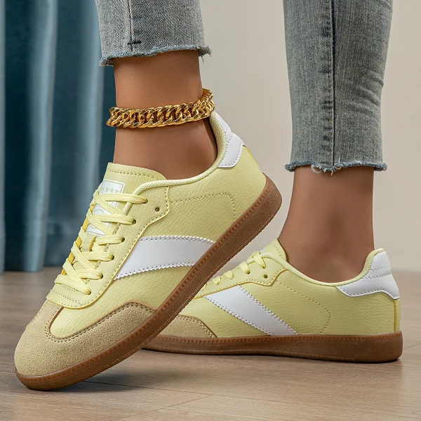 Casual Lightweight Round Toe Non-Slip Lace-Up Low Heel Sports Shoes - Image 9