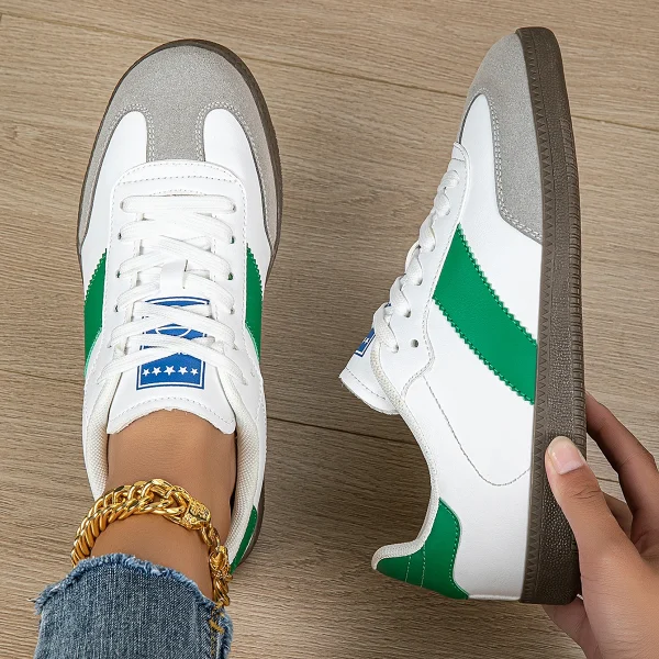 Casual Lightweight Round Toe Non-Slip Lace-Up Low Heel Sports Shoes - Image 8