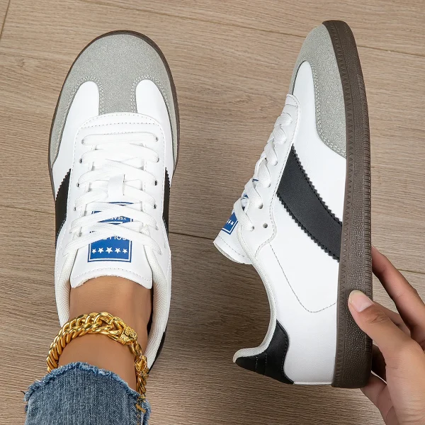 Casual Lightweight Round Toe Non-Slip Lace-Up Low Heel Sports Shoes - Image 3