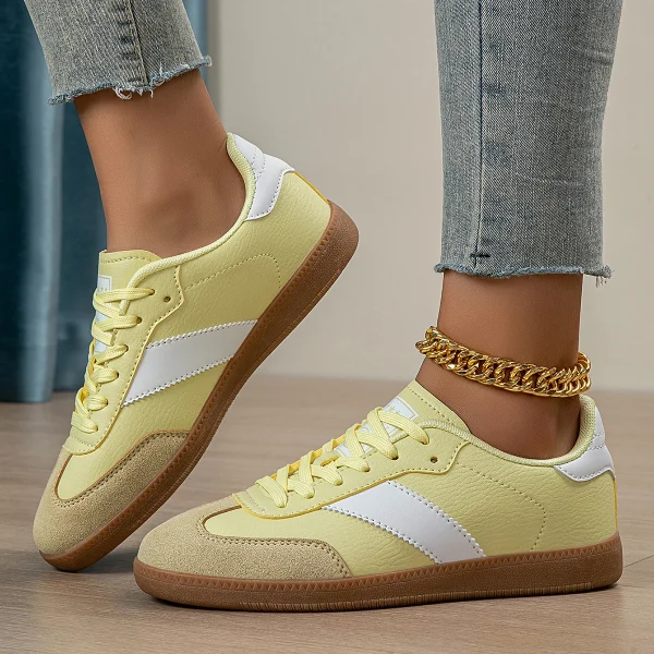 Casual Lightweight Round Toe Non-Slip Lace-Up Low Heel Sports Shoes - Image 11