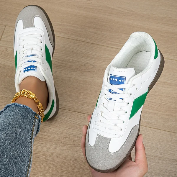 Casual Lightweight Round Toe Non-Slip Lace-Up Low Heel Sports Shoes - Image 7