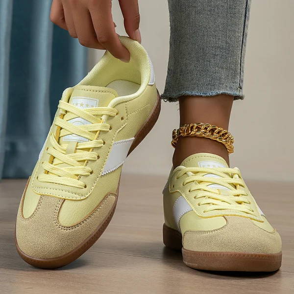 Casual Lightweight Round Toe Non-Slip Lace-Up Low Heel Sports Shoes - Image 10