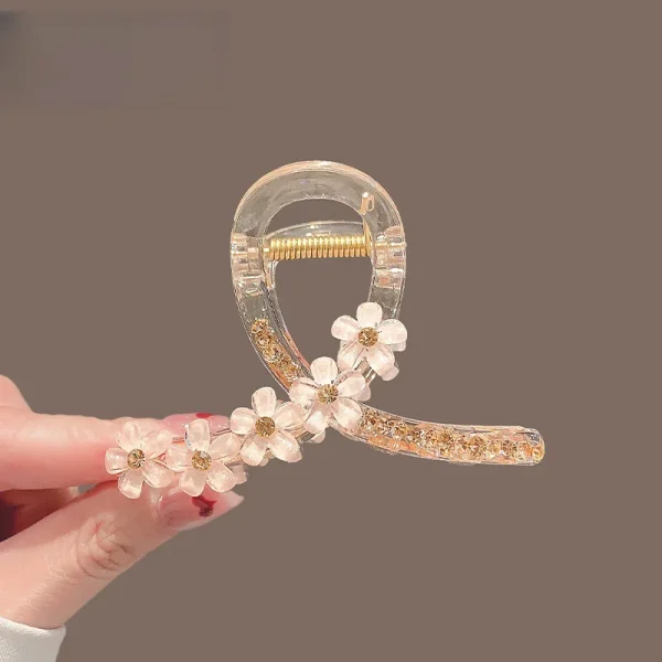 Casual Magnolia Bamboo Leaf Peach Blossom Beach Flower Shark Hair Claw