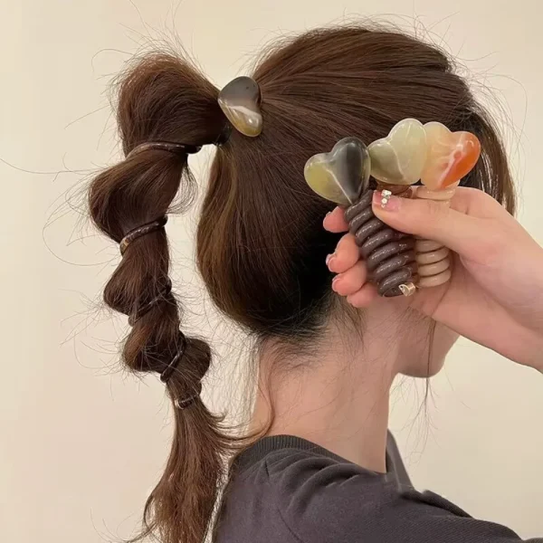 Casual Minimalist Bubble High-quality and Caring Phone Line Hair Loop Tied Ponytail Braid Braid Headband - Image 2