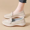 Casual Novelty Cow Leather Slip-On Round Toe Flat Shoes - Image 21