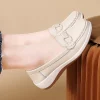 Casual Novelty Cow Leather Slip-On Round Toe Flat Shoes - Image 16