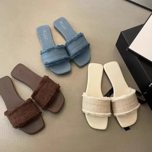Casual Open-toe Beach Style Flip Flops Slides Flat Slippers - Image 6