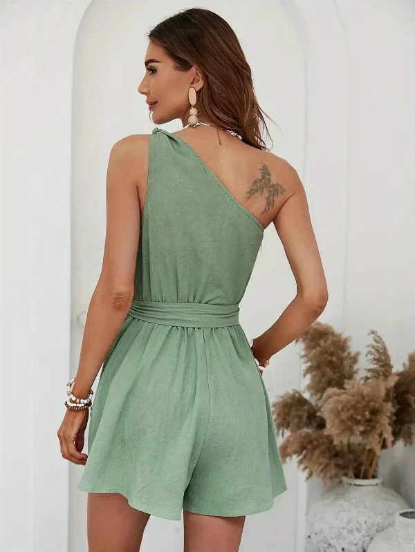 Casual Party Beach Sweet Retro Solid Color Streetwear Jumpsuit - Image 5