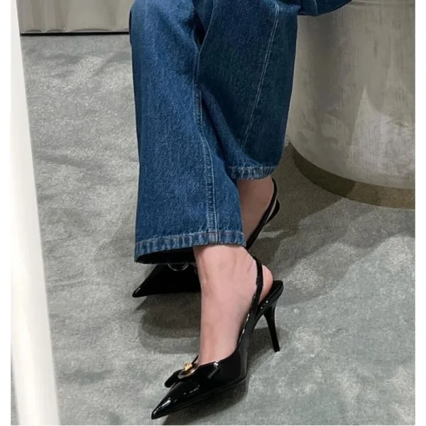 Casual Pointed French Temperament Bow Light Mouth High Heels - Image 4