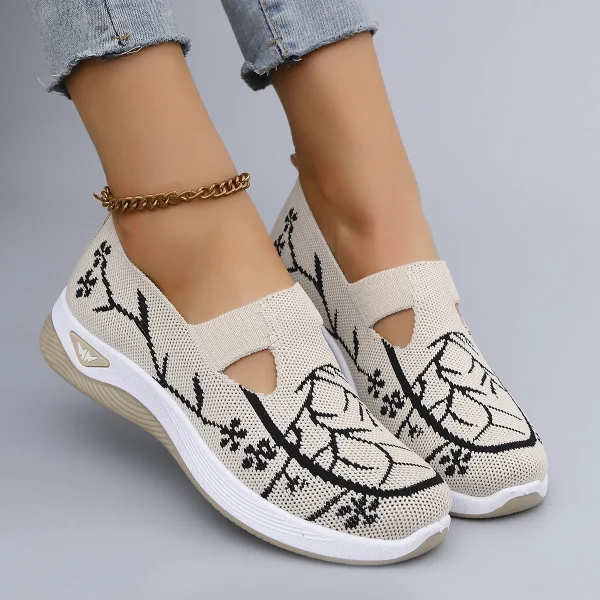 Casual Prints Comfortable Breathable Lightweight Soled Flat Sports Shoes - Image 4