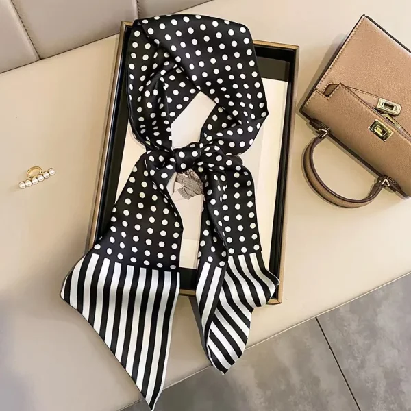Casual Ribbon Wrist Belt Foulard Design Silk Skinny Headwear Print Neck Tie Hair Hand Bag Scarf - Image 2