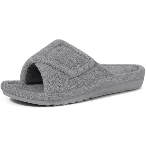 Casual Soft Flat Cross-Tied Hook And Loop Slides Orthopedic Slippers - Image 3