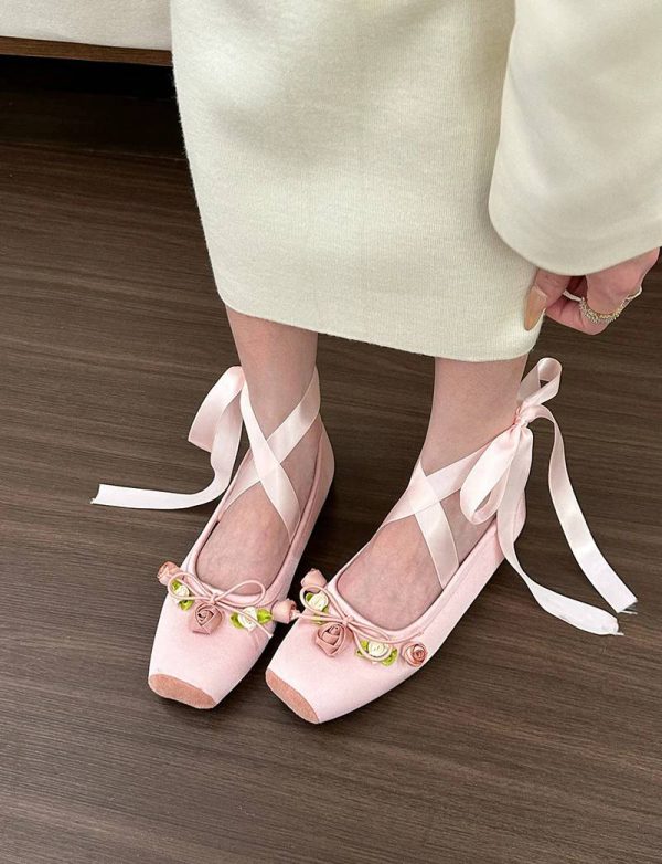 Casual Soft Sole Cross Ankle Strap Ballet Flats Square Toe Shallow Sandals - Image 5