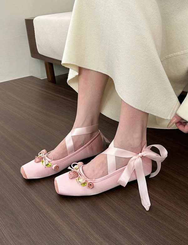 Casual Soft Sole Cross Ankle Strap Ballet Flats Square Toe Shallow Sandals - Image 3