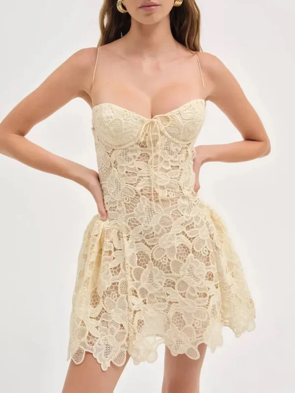 Casual Square Neck Sleeveless High Waist Temperament Mini Dress - Image 2