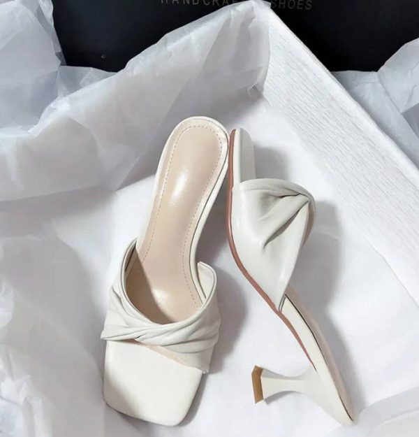 Casual Shallow Square Open Toe High Heels Outdoor Sandals - Image 4