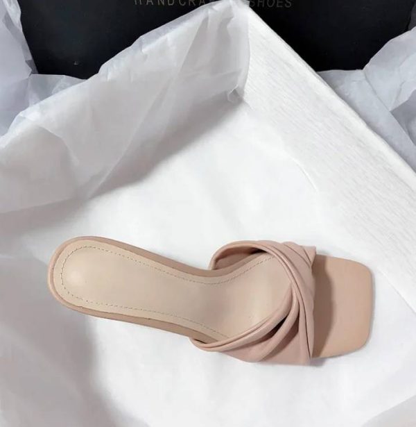 Casual Shallow Square Open Toe High Heels Outdoor Sandals - Image 9