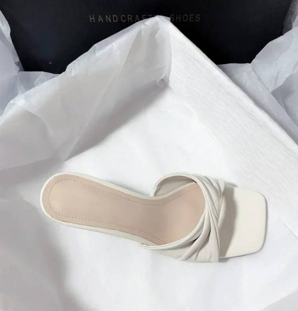 Casual Shallow Square Open Toe High Heels Outdoor Sandals - Image 5