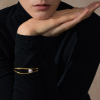 Casual Stainless Steel Smooth Pearl Hollow Open Stylish Minimalist Charm Bangle Bracelet