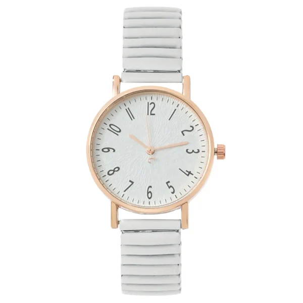 Casual Stainless Steel Stretch Buckleless Strap Ladies Clock Digital Design Quartz Watch - Image 9