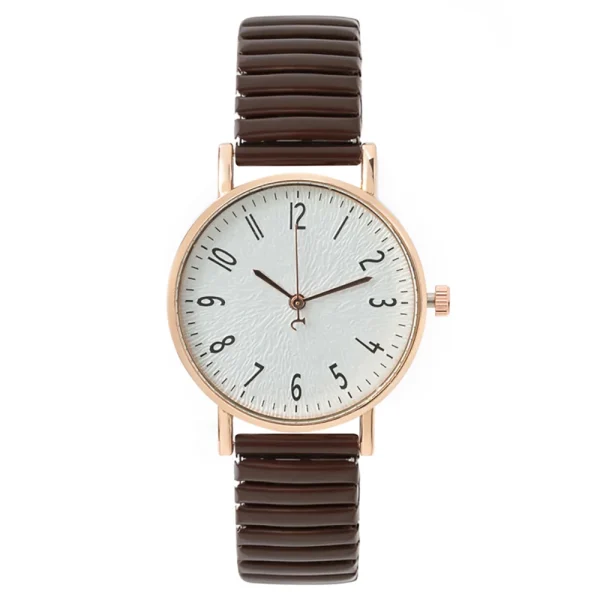 Casual Stainless Steel Stretch Buckleless Strap Ladies Clock Digital Design Quartz Watch - Image 6