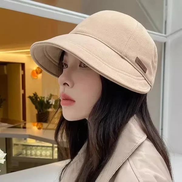 Casual UV Protection Cap Adjustable Cotton Wide Brim Bucket Caps Foldable Fisherman Sunhat - Image 5