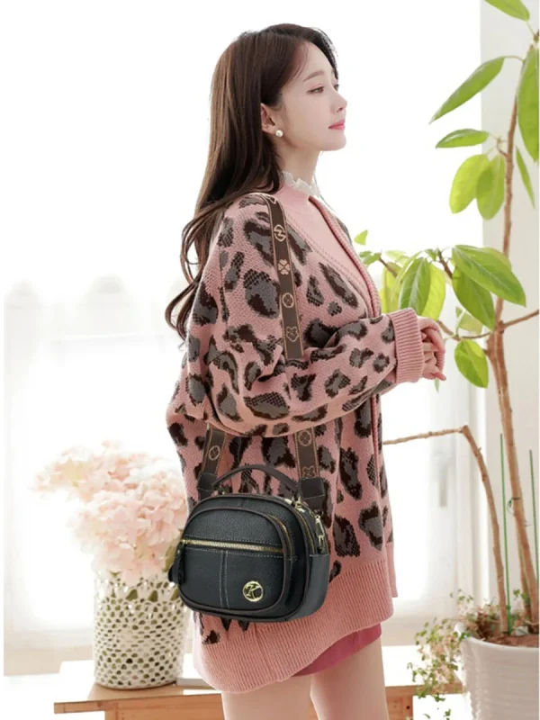 Casual Zipper Closure Faux Leather Solid Color Polyester Lining Mini Chic Crossbody Shoulder Bag