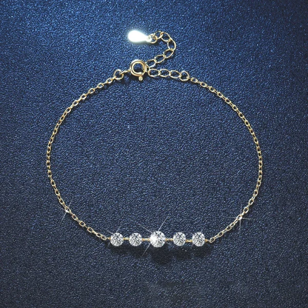 Classic 925 Sterling Silver Lab Diamond Plated Moissanite Charm Bracelets - Image 3