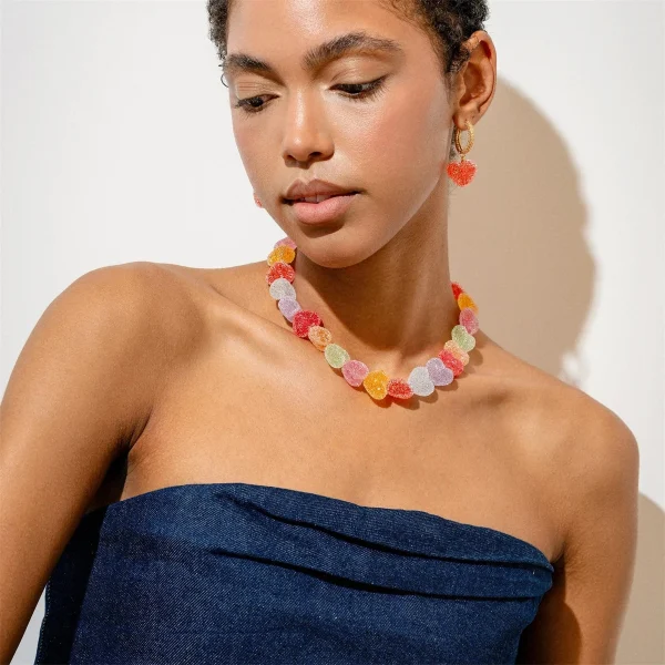 Classic Cute Love Candy Resin Niche Design Collarbone Chain Chokers Necklace - Image 2